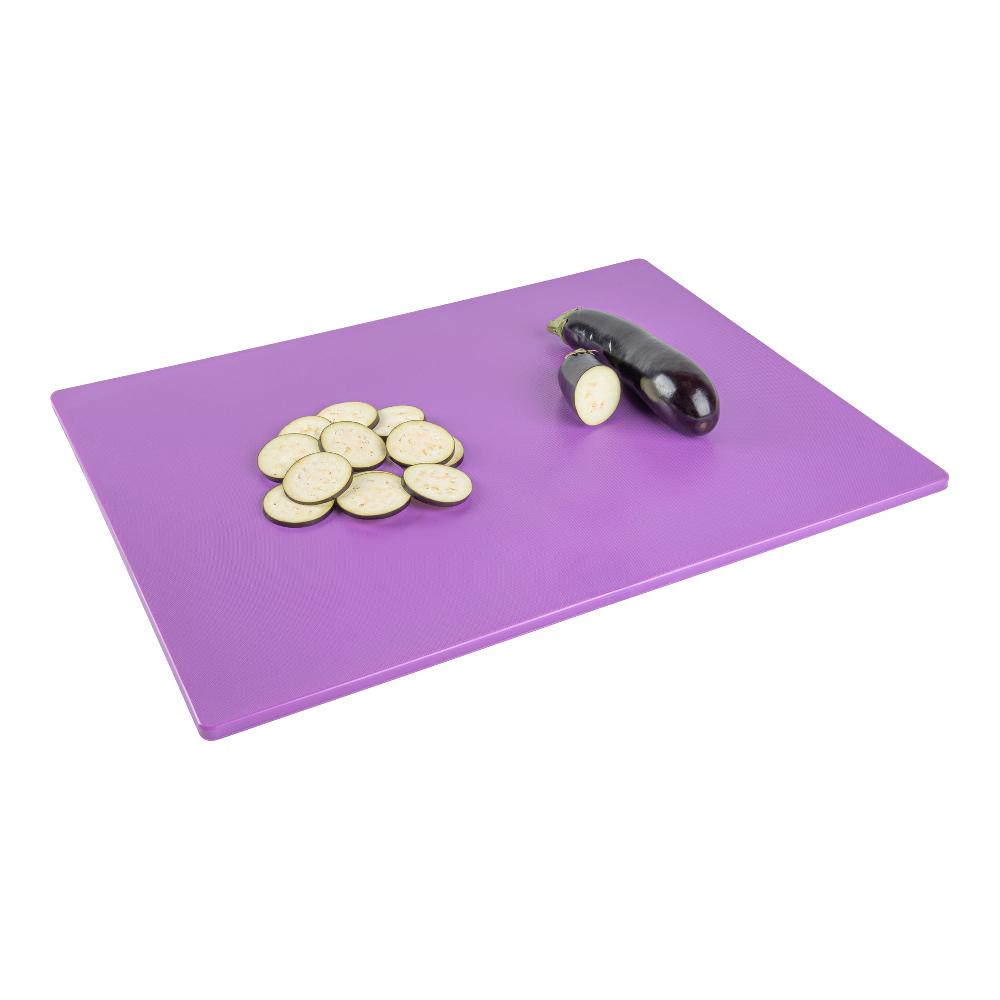 restaurantware Chef 101 Purple Plastic Cutting Board - 24" x 18" - 10 count box