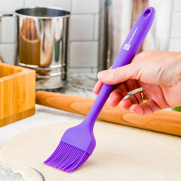 Restaurantware Chef 101 Purple Silicone Pastry And Basting Brush - 10 1/4" X 1 3/4" X 3/4" - 1 Count Box