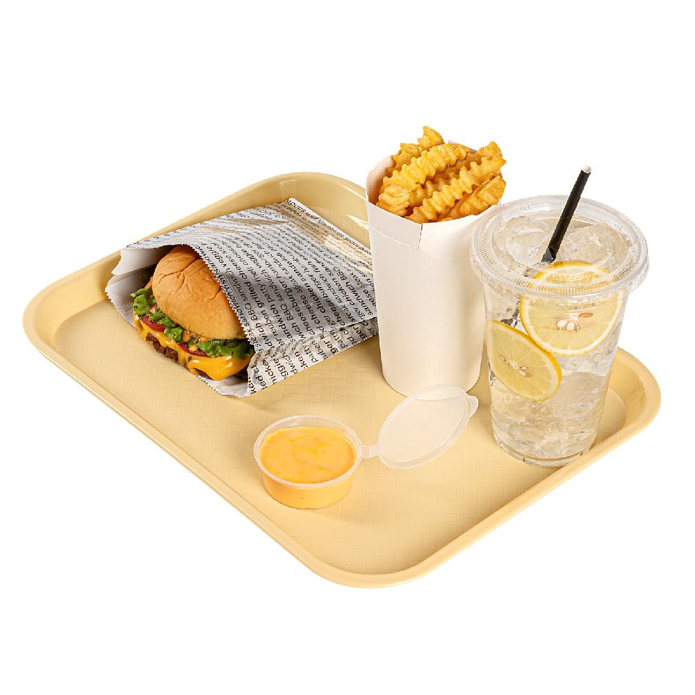 restaurantware Chef 101 Rectangle Beige Plastic Fast Food Tray - 10" x 14" - 50 count box