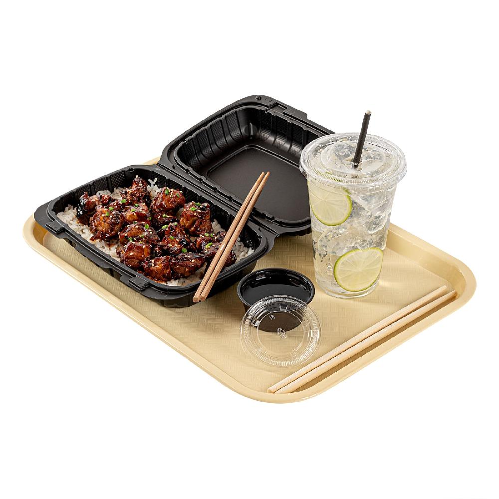 restaurantware Chef 101 Rectangle Beige Plastic Fast Food Tray - 12" x 16" - 50 count box