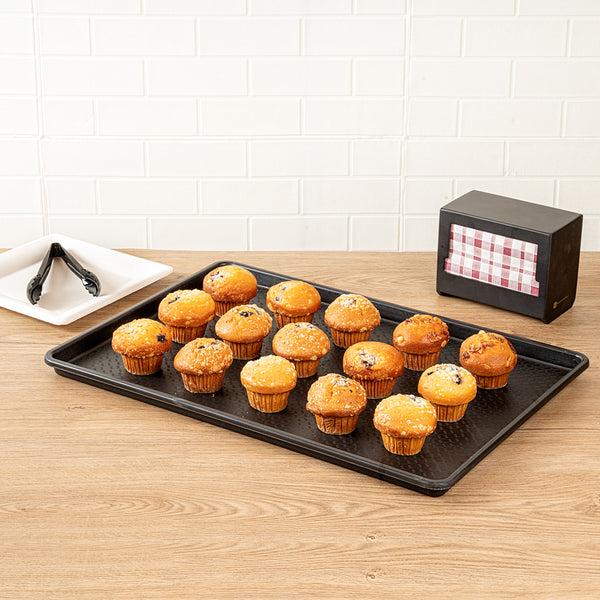 Restaurantware Chef 101 Rectangle Black Plastic Display Tray - 26" X 18" - 10 Count Box