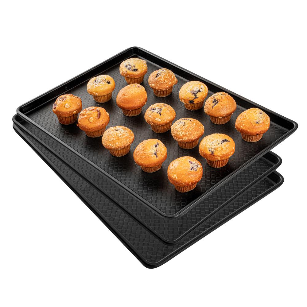 restaurantware Chef 101 Rectangle Black Plastic Display Tray - 26" x 18" - 10 count box