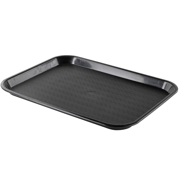 Restaurantware Chef 101 Rectangle Black Plastic Fast Food Tray - 10" X 14" - 50 Count Box