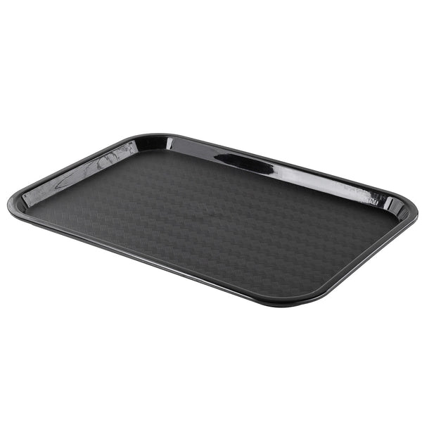 Restaurantware Chef 101 Rectangle Black Plastic Fast Food Tray - 12" X 16" - 50 Count Box