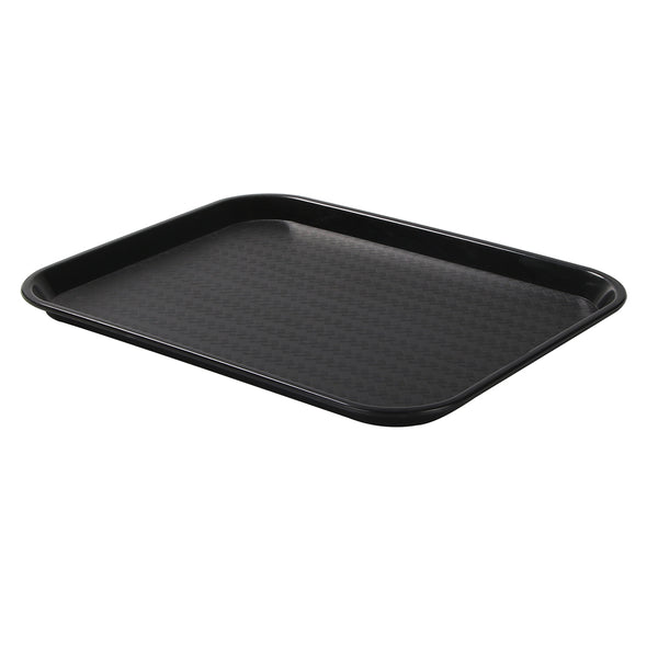 Restaurantware Chef 101 Rectangle Black Plastic Fast Food Tray - 14" X 18" - 50 Count Box