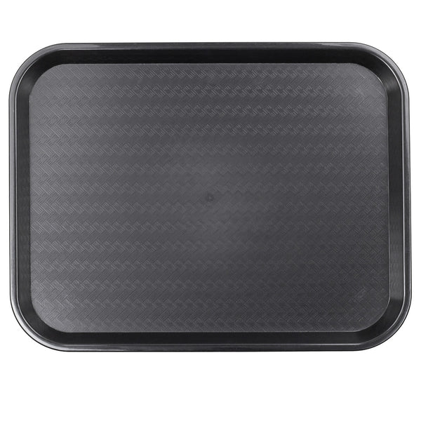 Restaurantware Chef 101 Rectangle Black Plastic Fast Food Tray - 14" X 18" - 50 Count Box