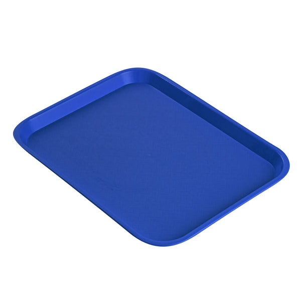 Restaurantware Chef 101 Rectangle Blue Plastic Fast Food Tray - 10" X 14" - 50 Count Box
