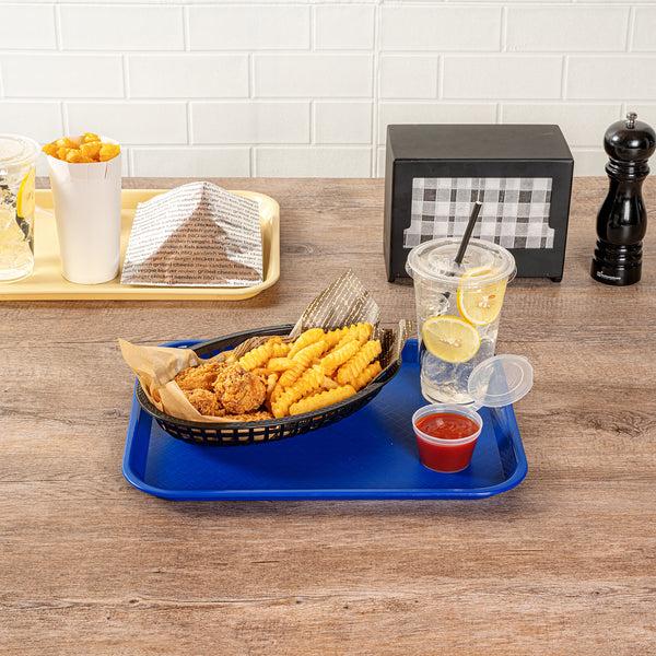 Restaurantware Chef 101 Rectangle Blue Plastic Fast Food Tray - 10" X 14" - 50 Count Box