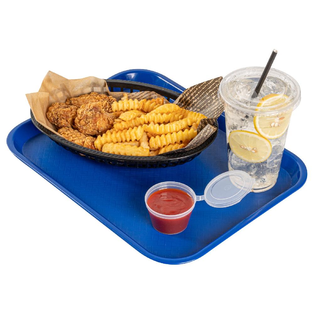 restaurantware Chef 101 Rectangle Blue Plastic Fast Food Tray - 10" x 14" - 50 count box