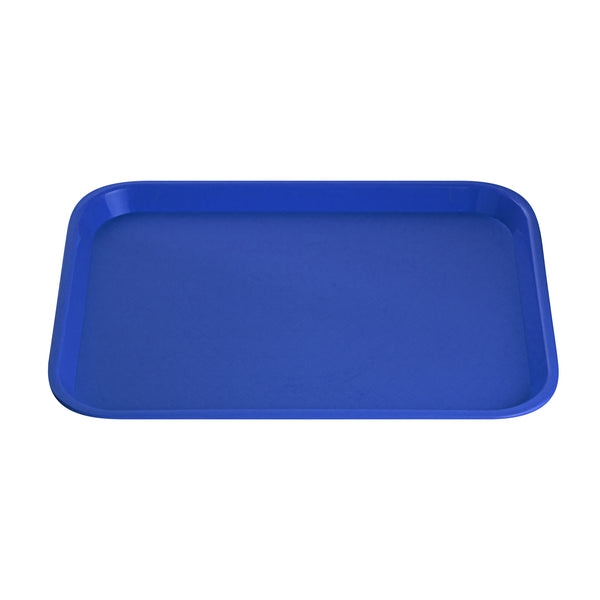 Restaurantware Chef 101 Rectangle Blue Plastic Fast Food Tray - 12" X 16" - 50 Count Box