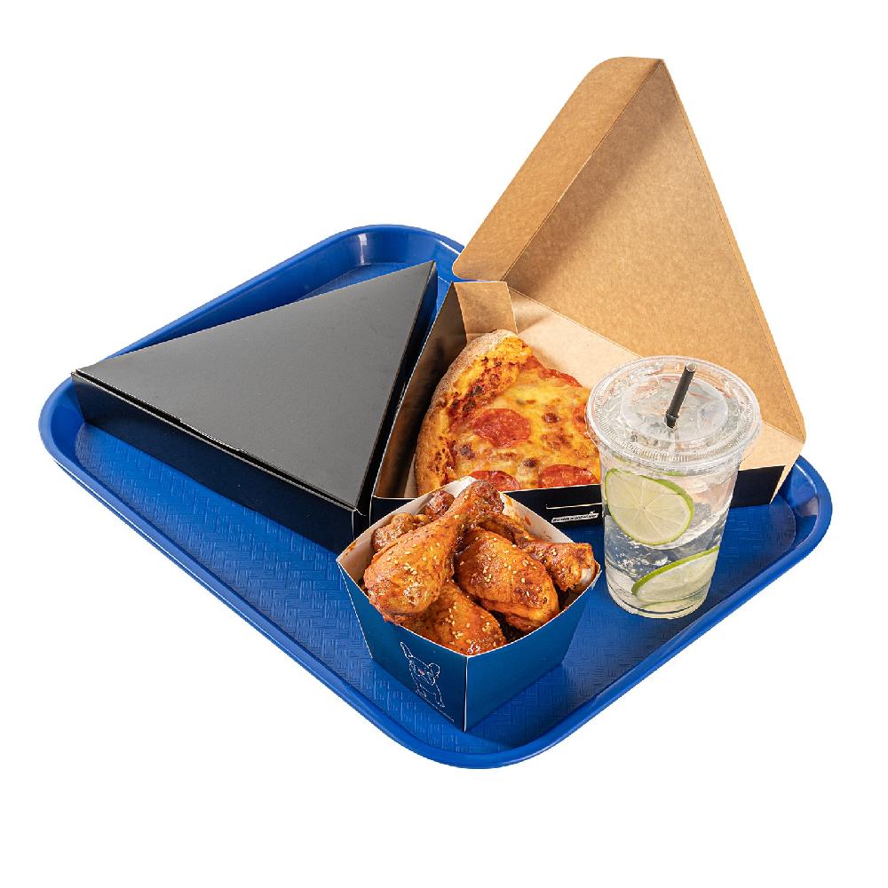 restaurantware Chef 101 Rectangle Blue Plastic Fast Food Tray - 14" x 18" - 50 count box