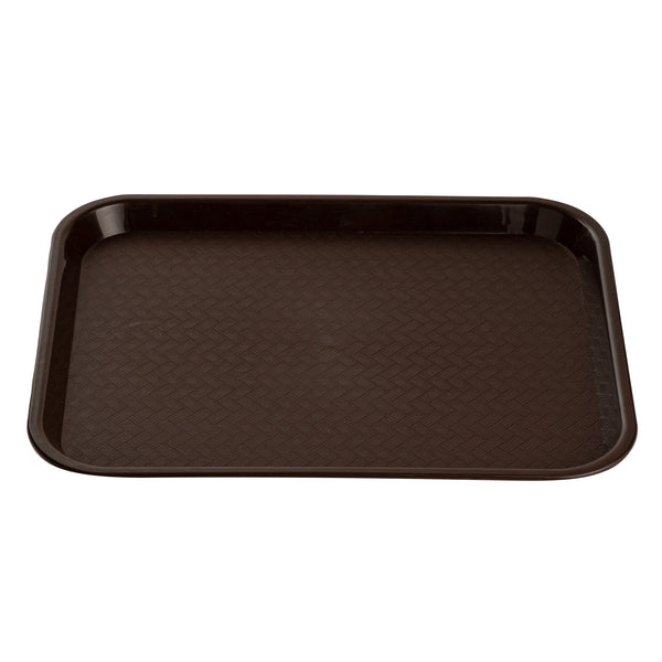 Restaurantware Chef 101 Rectangle Brown Plastic Fast Food Tray - 12" X 16" - 50 Count Box