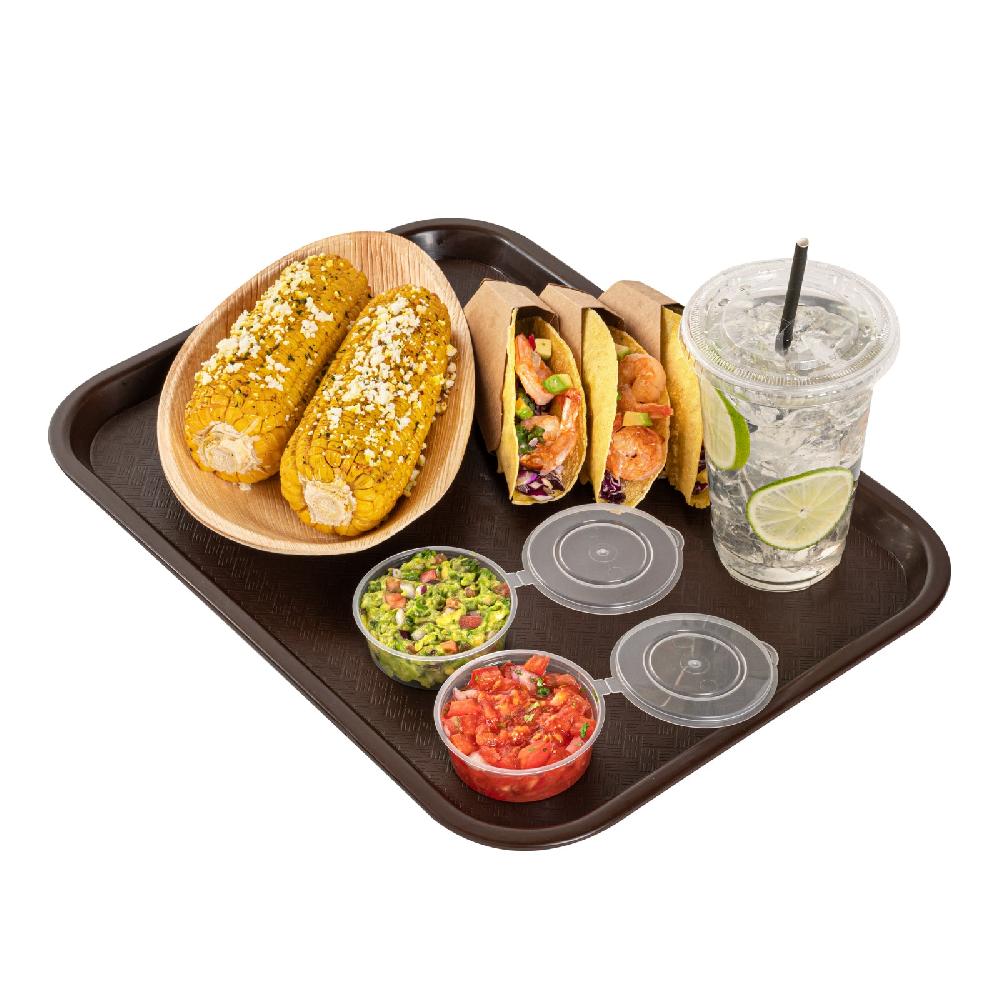 restaurantware Chef 101 Rectangle Brown Plastic Fast Food Tray - 12" x 16" - 50 count box