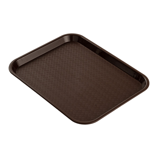 Restaurantware Chef 101 Rectangle Brown Plastic Fast Food Tray - 14" X 18" - 50 Count Box