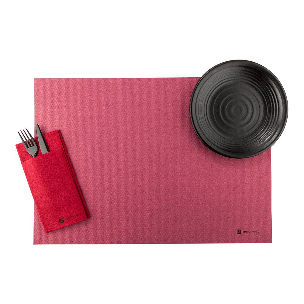 restaurantware Chef 101 Rectangle Burgundy Paper Placemat - Heavy Weight Single-Use - 20" x 14" - 1000 count box