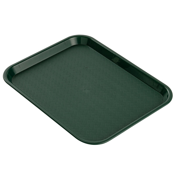 Restaurantware Chef 101 Rectangle Forest Green Plastic Fast Food Tray - 12" X 16" - 50 Count Box