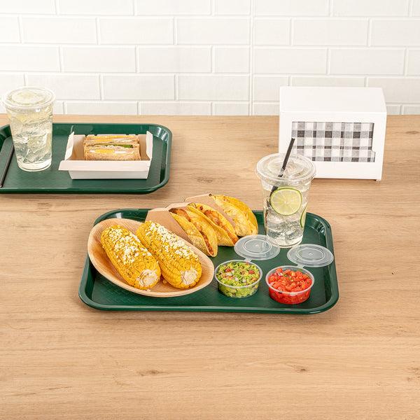Restaurantware Chef 101 Rectangle Forest Green Plastic Fast Food Tray - 12" X 16" - 50 Count Box