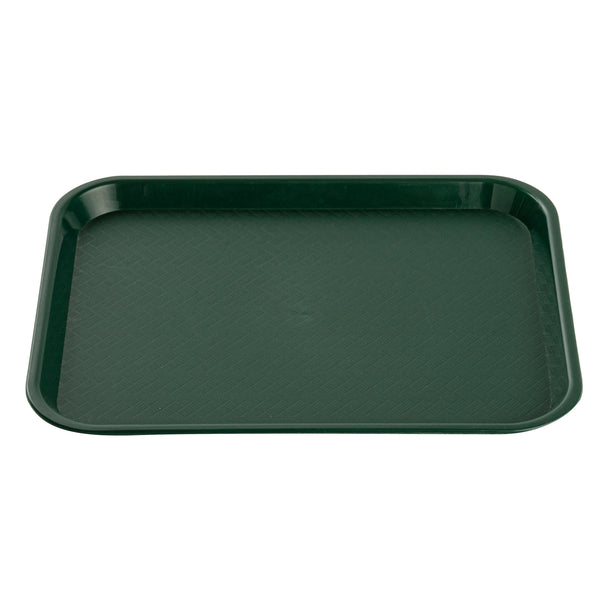 Restaurantware Chef 101 Rectangle Forest Green Plastic Fast Food Tray - 12" X 16" - 50 Count Box