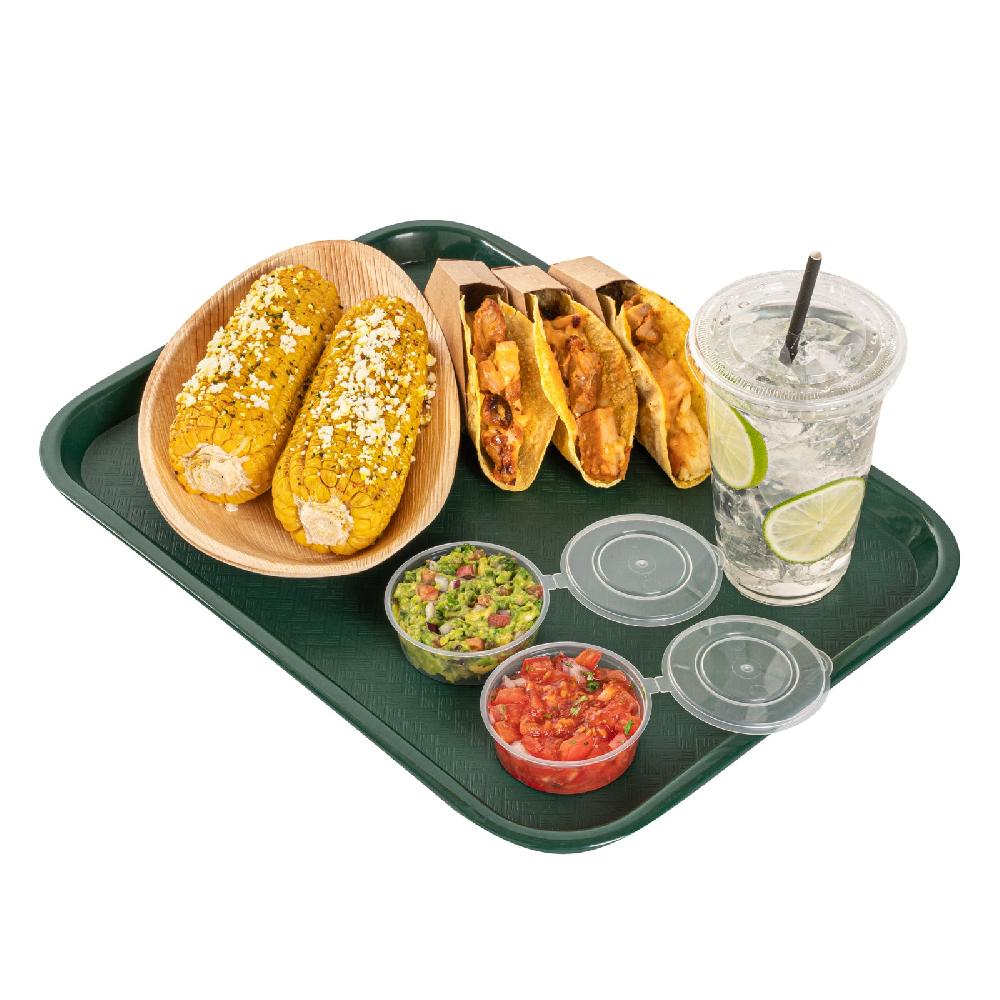 restaurantware Chef 101 Rectangle Forest Green Plastic Fast Food Tray - 12" x 16" - 50 count box