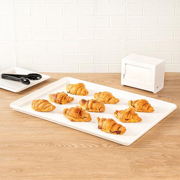 Restaurantware Chef 101 Rectangle White Plastic Display Tray - 26" X 18" - 10 Count Box