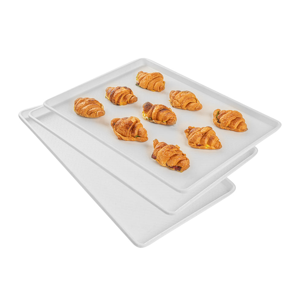 restaurantware Chef 101 Rectangle White Plastic Display Tray - 26" x 18" - 10 count box