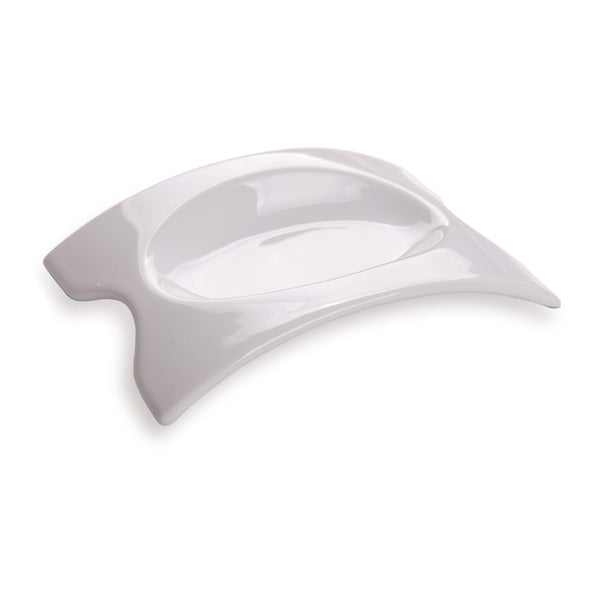 Restaurantware Chef 101 Rectangle White Porcelain Mini Concavo Dish - 4" X 3" X 3/4" - 10 Count Box