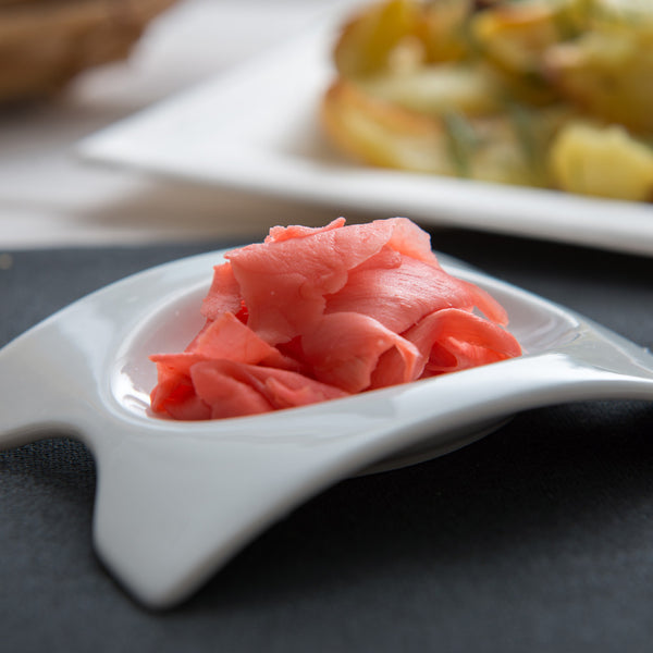Restaurantware Chef 101 Rectangle White Porcelain Mini Concavo Dish - 4" X 3" X 3/4" - 10 Count Box