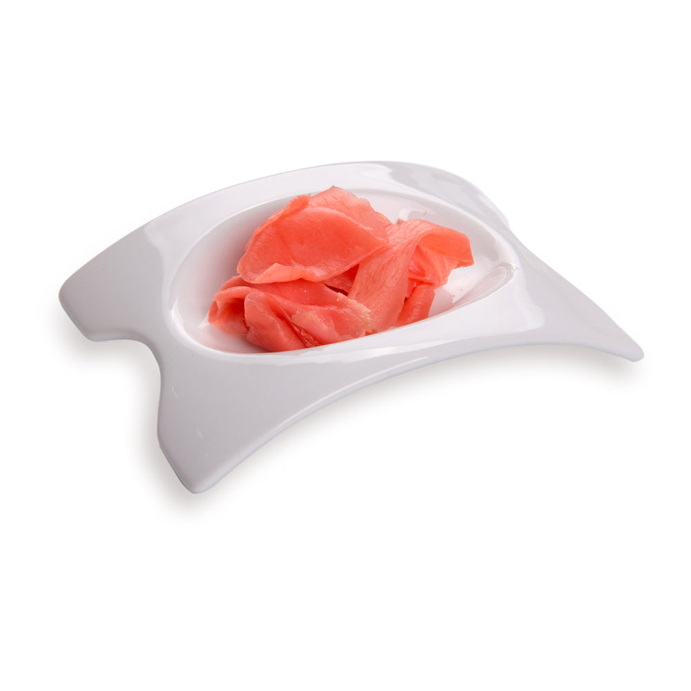 restaurantware Chef 101 Rectangle White Porcelain Mini Concavo Dish - 4" x 3" x 3/4" - 10 count box