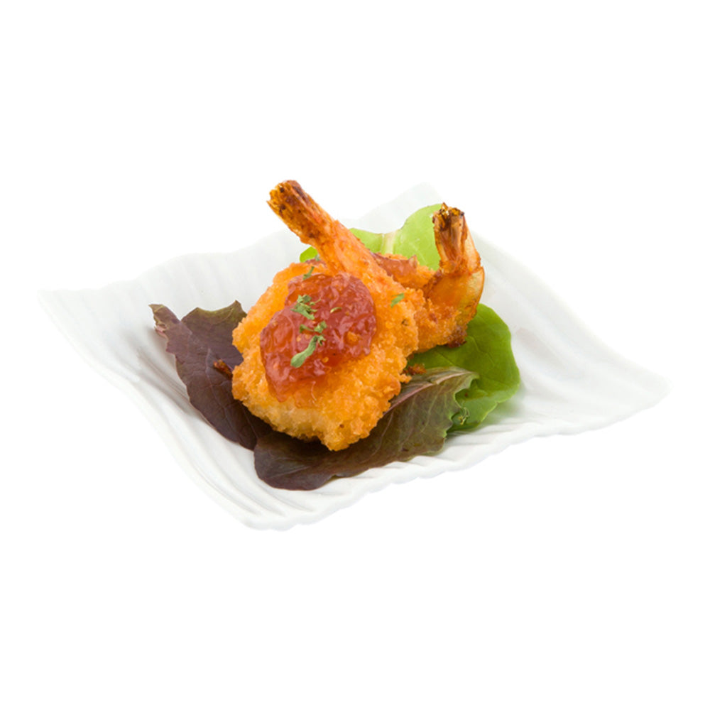 restaurantware Chef 101 Rectangle White Porcelain Piega Plate - 4" x 4" x 1" - 10 count box