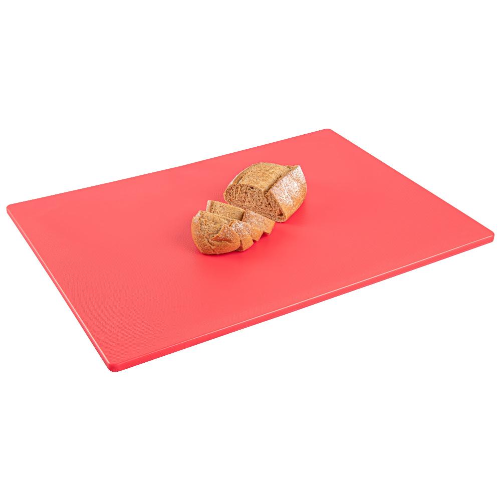 restaurantware Chef 101 Red Plastic Cutting Board - 24" x 18" - 10 count box