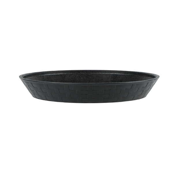 Restaurantware Chef 101 Round Black Plastic Diner Platter - 10 1/2" X 10 1/2" X 1 1/2" - 100 Count Box