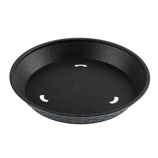 Restaurantware Chef 101 Round Black Plastic Diner Platter - 12" X 12" X 1 3/4" - 100 Count Box
