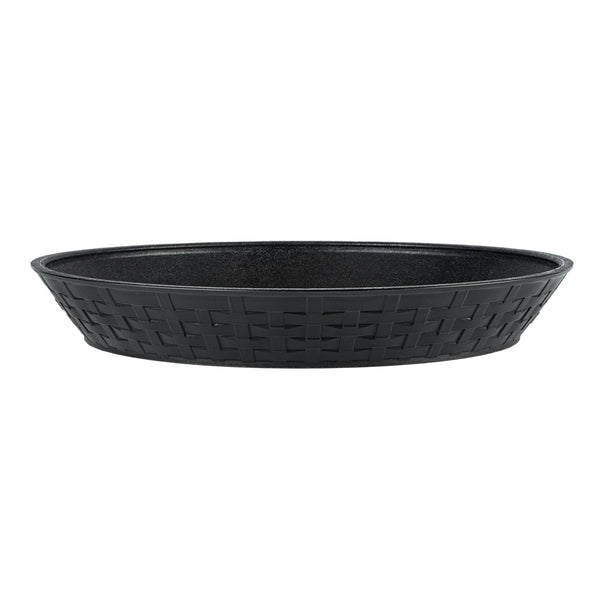 Restaurantware Chef 101 Round Black Plastic Diner Platter - 12" X 12" X 1 3/4" - 100 Count Box