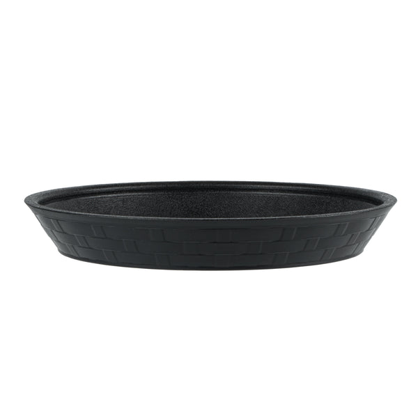Restaurantware Chef 101 Round Black Plastic Diner Platter - 9" X 9" X 1 1/4" - 100 Count Box