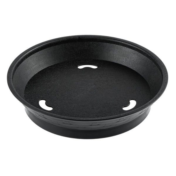 Restaurantware Chef 101 Round Black Plastic Diner Platter - With Base - 8 3/4" X 8 3/4" X 1 3/4" - 100 Count Box