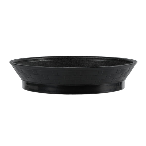 Restaurantware Chef 101 Round Black Plastic Diner Platter - With Base - 8 3/4" X 8 3/4" X 1 3/4" - 100 Count Box