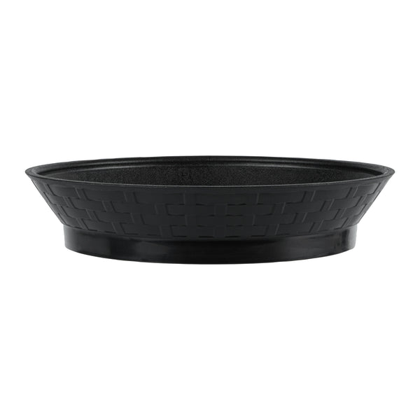 Restaurantware Chef 101 Round Black Plastic Diner Platter - With Base - 10 1/2" X 10 1/2" X 2 1/4" - 100 Count Box