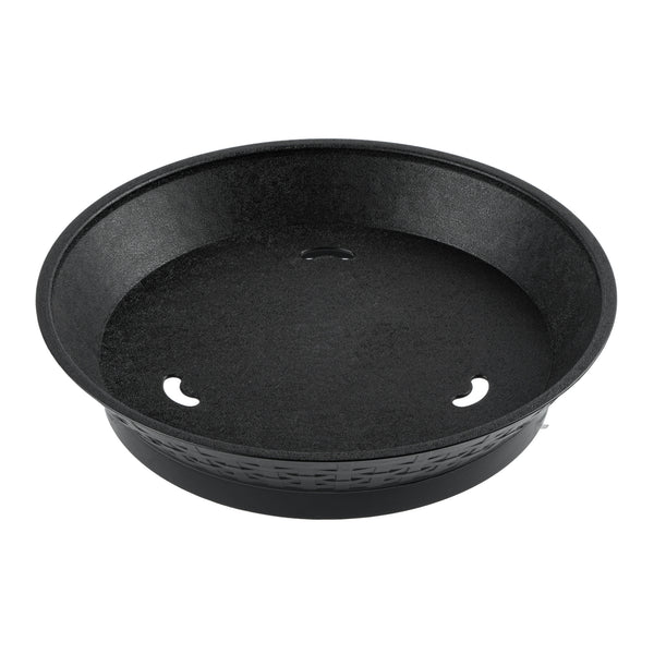 Restaurantware Chef 101 Round Black Plastic Diner Platter - With Base - 12" X 12" X 2 1/4" - 100 Count Box