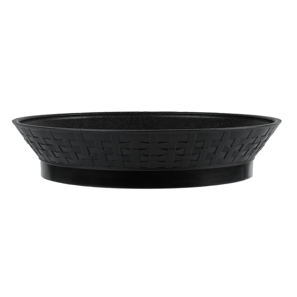 Restaurantware Chef 101 Round Black Plastic Diner Platter - With Base - 12" X 12" X 2 1/4" - 100 Count Box