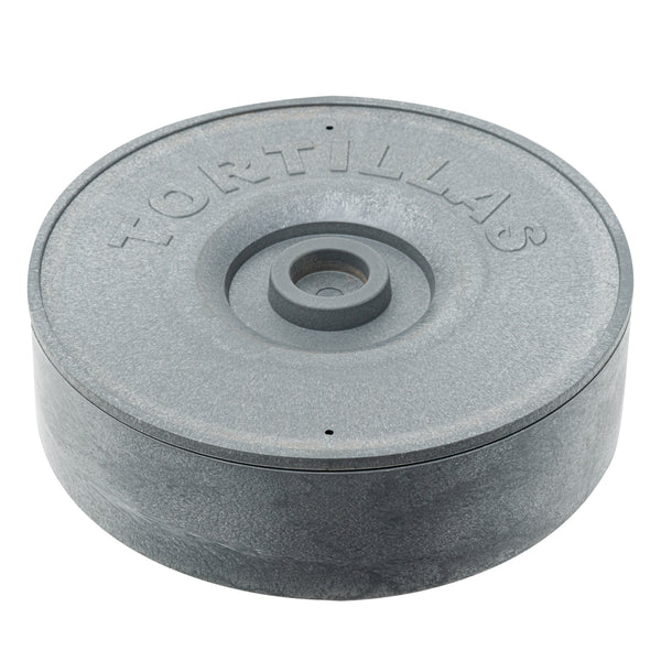 Restaurantware Chef 101 Round Gray Plastic Tortilla Warmer / Server - 8 1/2" X 8 1/2" X 2 1/4" - 10 Count Box