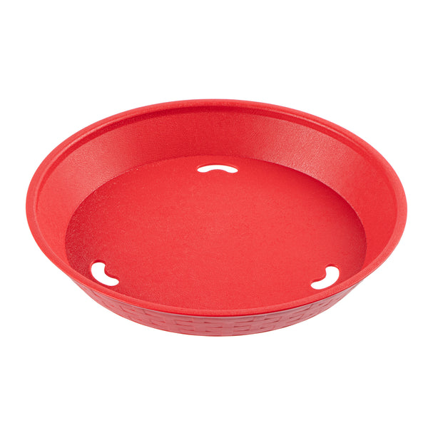 Restaurantware Chef 101 Round Red Plastic Diner Platter - 10 1/2" X 10 1/2" X 1 1/2" - 100 Count Box