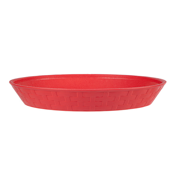 Restaurantware Chef 101 Round Red Plastic Diner Platter - 10 1/2" X 10 1/2" X 1 1/2" - 100 Count Box