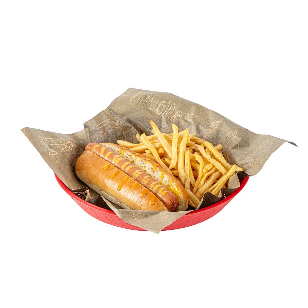 restaurantware Chef 101 Round Red Plastic Diner Platter - 10 1/2" x 10 1/2" x 1 1/2" - 100 count box
