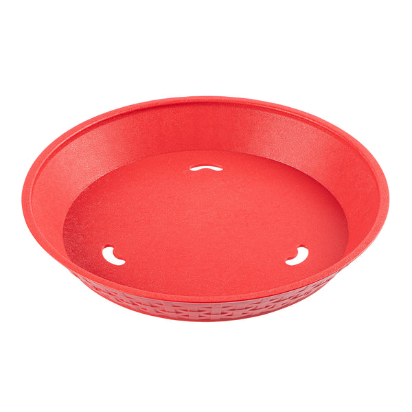 Restaurantware Chef 101 Round Red Plastic Diner Platter - 12" X 12" X 1 3/4" - 100 Count Box