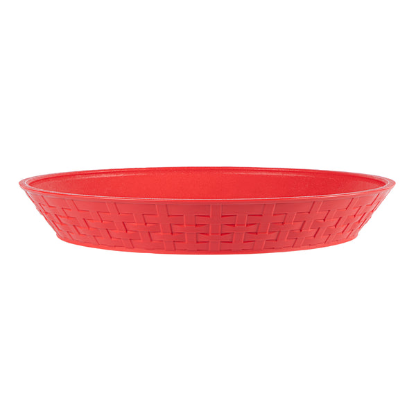 Restaurantware Chef 101 Round Red Plastic Diner Platter - 12" X 12" X 1 3/4" - 100 Count Box