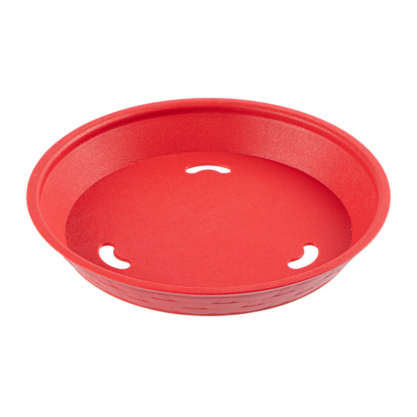 Restaurantware Chef 101 Round Red Plastic Diner Platter - 9" X 9" X 1 1/4" - 100 Count Box