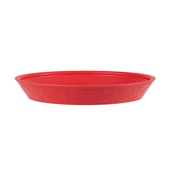 Restaurantware Chef 101 Round Red Plastic Diner Platter - 9" X 9" X 1 1/4" - 100 Count Box