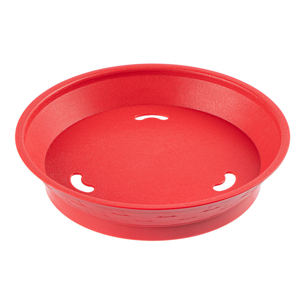 Restaurantware Chef 101 Round Red Plastic Diner Platter - With Base - 8 3/4" X 8 3/4" X 1 3/4" - 100 Count Box