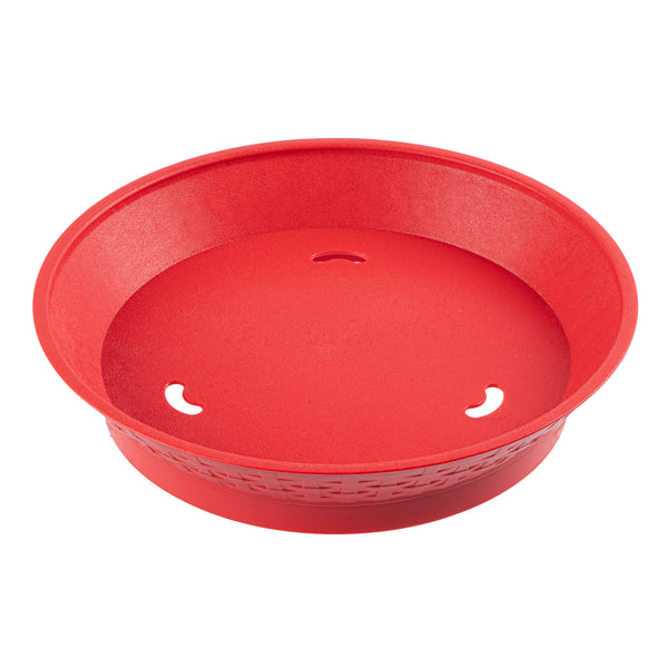 Restaurantware Chef 101 Round Red Plastic Diner Platter - With Base - 12" X 12" X 2 1/4" - 100 Count Box
