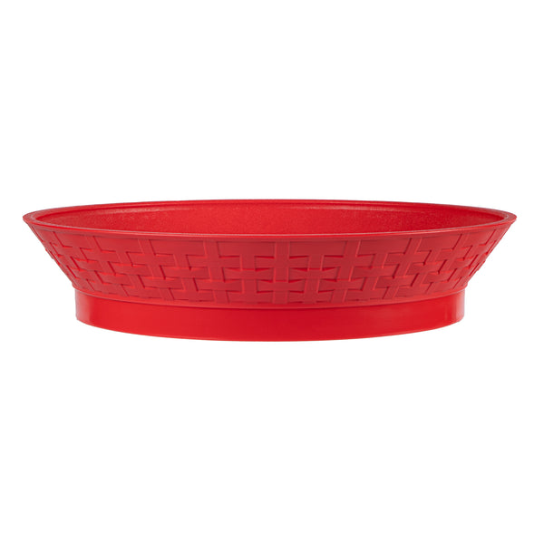 Restaurantware Chef 101 Round Red Plastic Diner Platter - With Base - 12" X 12" X 2 1/4" - 100 Count Box